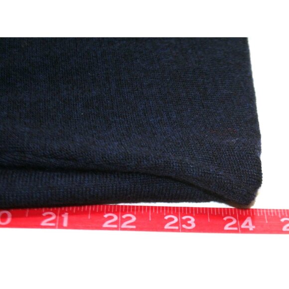 Orvis Merino Wool Quarter Zip Sweater Mens L Blue Leather Trim Heritage Luxury - Picture 4 of 6